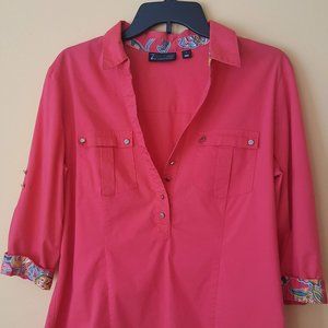 New York & Company NY & CO Red shirt 3/4 sleeve L